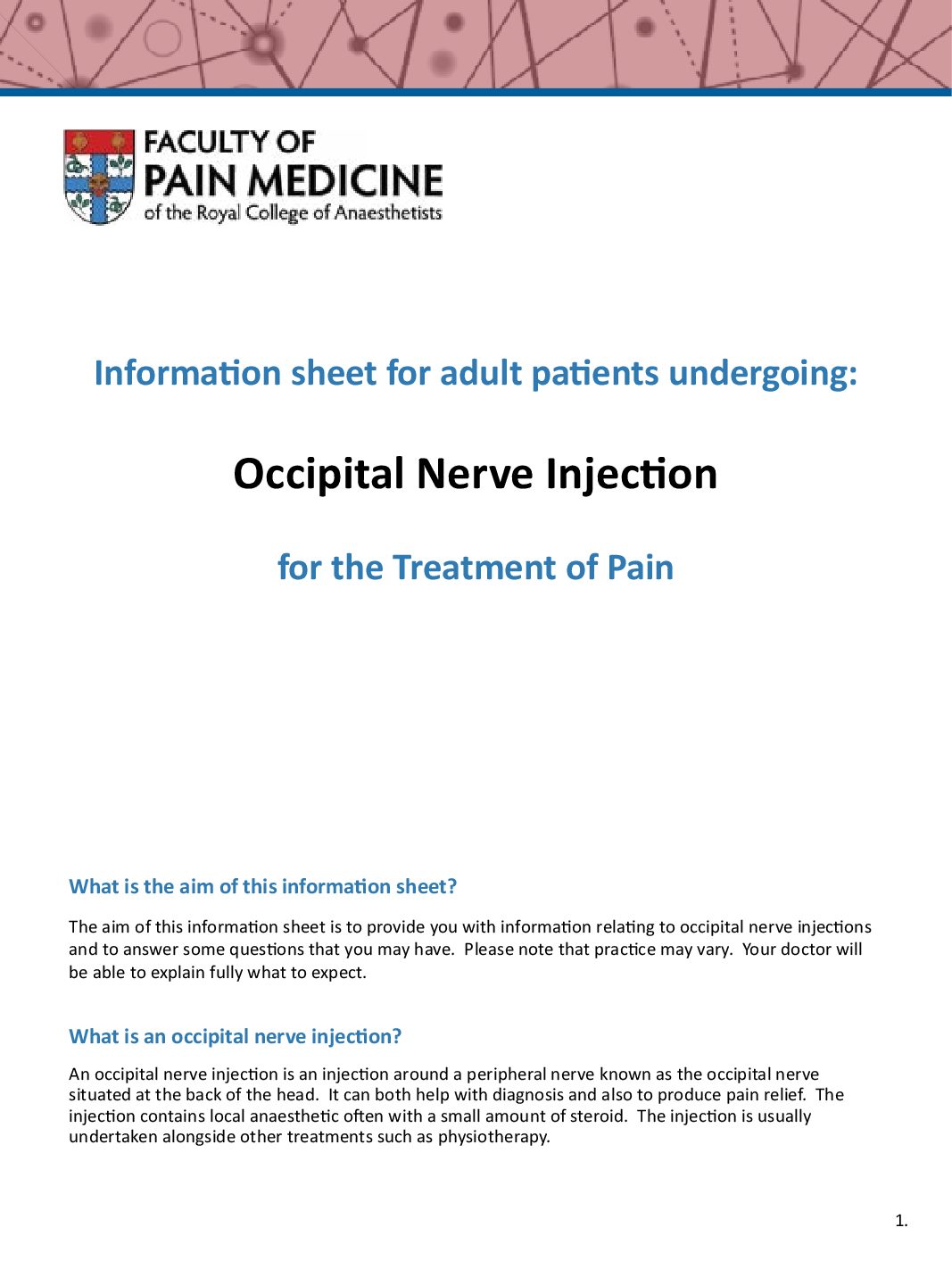 Occipital Nerve Injection 5683